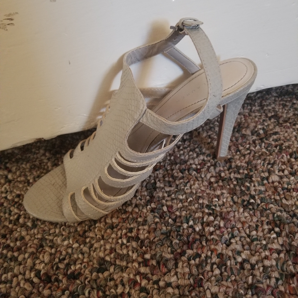 Grey snakeskin pattern heels